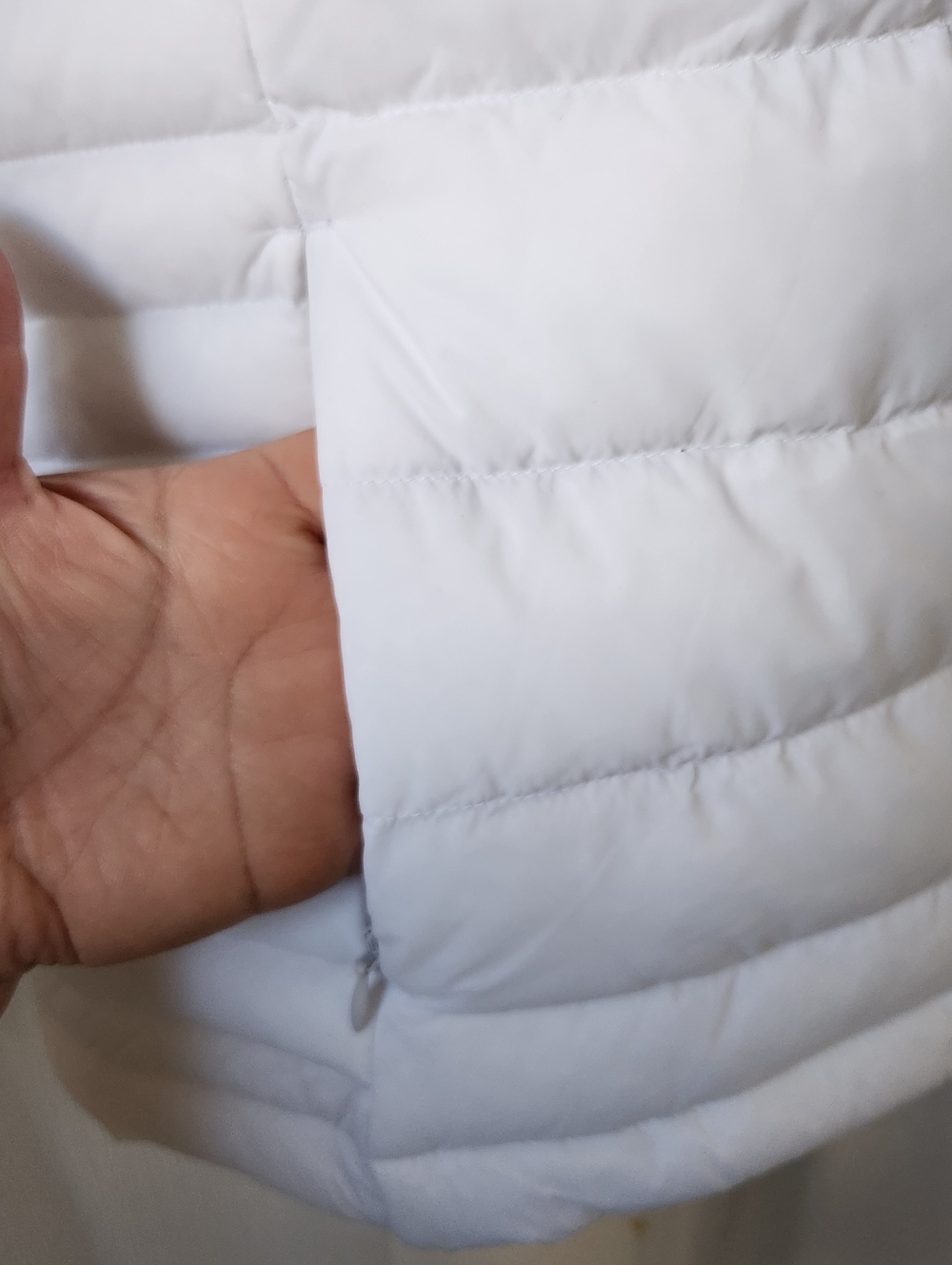 NWT Tommy Hilfiger White Quilted Hooded Zip Up Puffer Size M - Picture 7 of 13